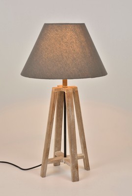 Lampe trépied bois arguin h58cm