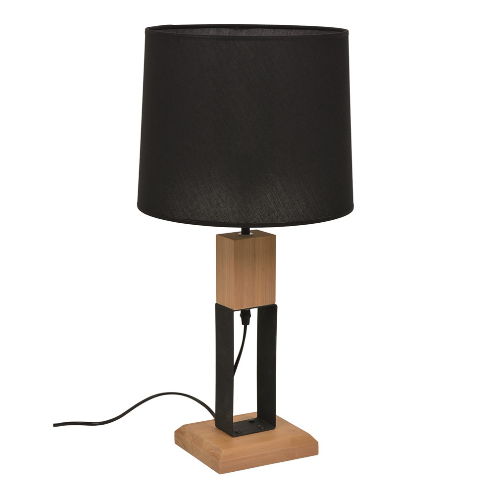 Lampe Haussmann Bois Certifié FSC® Naturel/Noir Mat 61cm - COREP