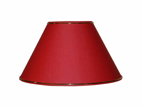 Abat-jour rouge fe jonc or d19cm