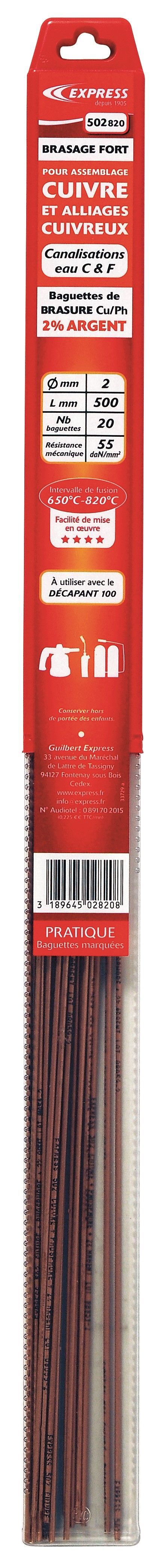 Cuivre phosphore 2% ag 6 20 bag - 500 mm