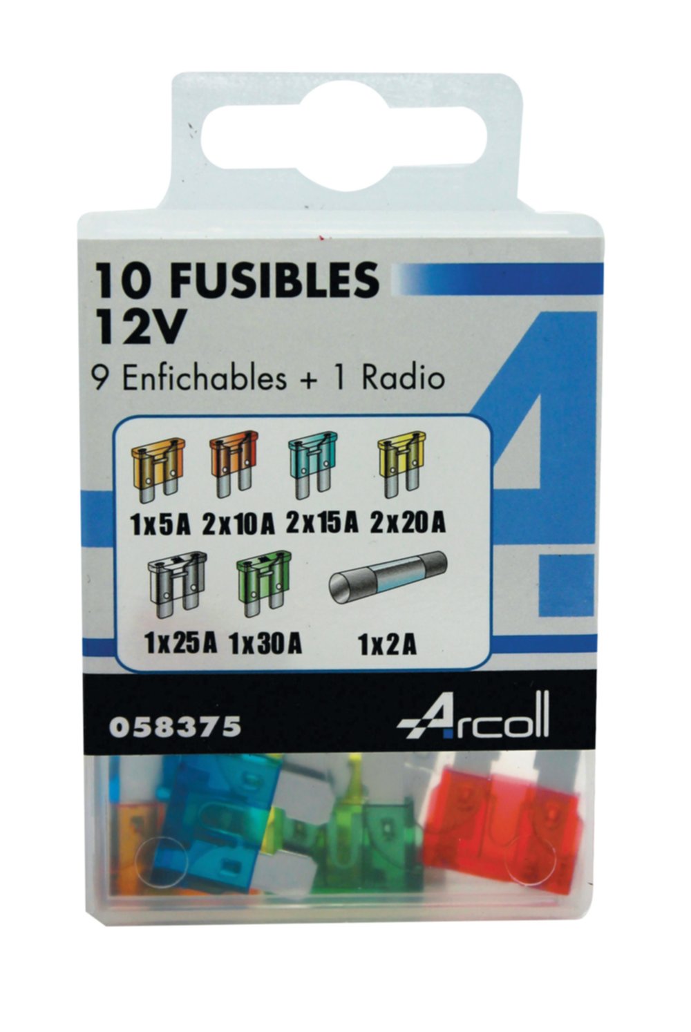 Assortiment 9 Fusibles enfichables + 1 radio