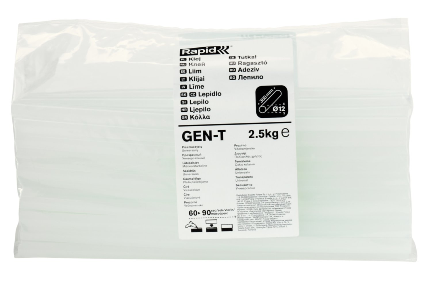 Colle GEN-T RAPID Transparente. Sachet 2,5kg