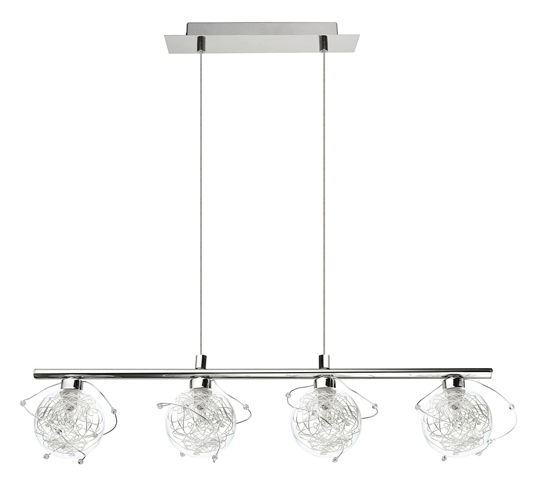 SUSPENSION ZYLYS G9 4X33W ACIER ET VERRE