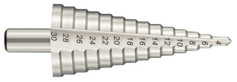 Foret hss conique étagé goujures droites ø4>20
