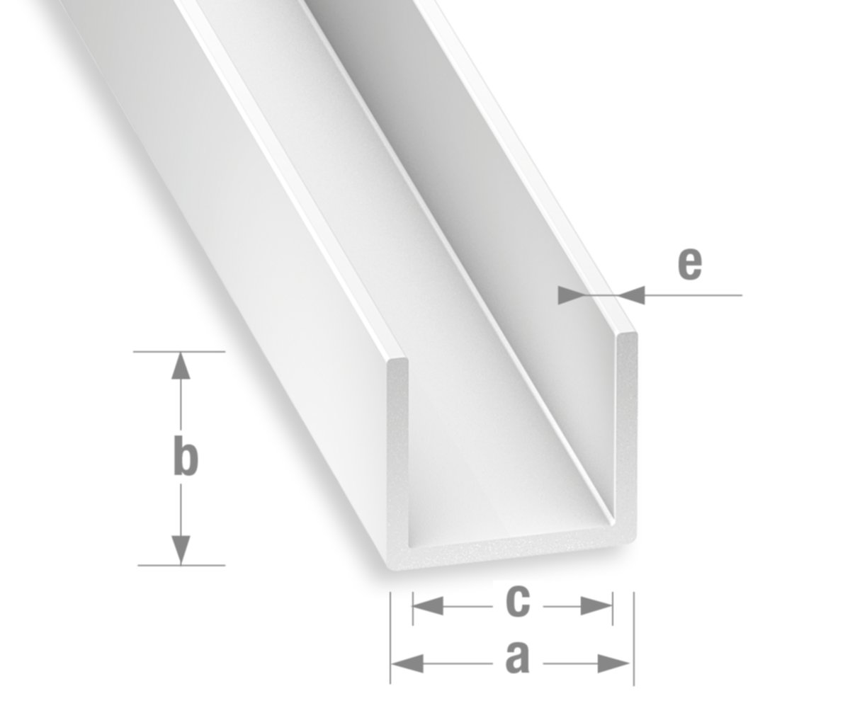 Profilé U PVC blanc 10,5 x 11,5 x 10,5 x 1 mm int.9,5 2m - CQFD