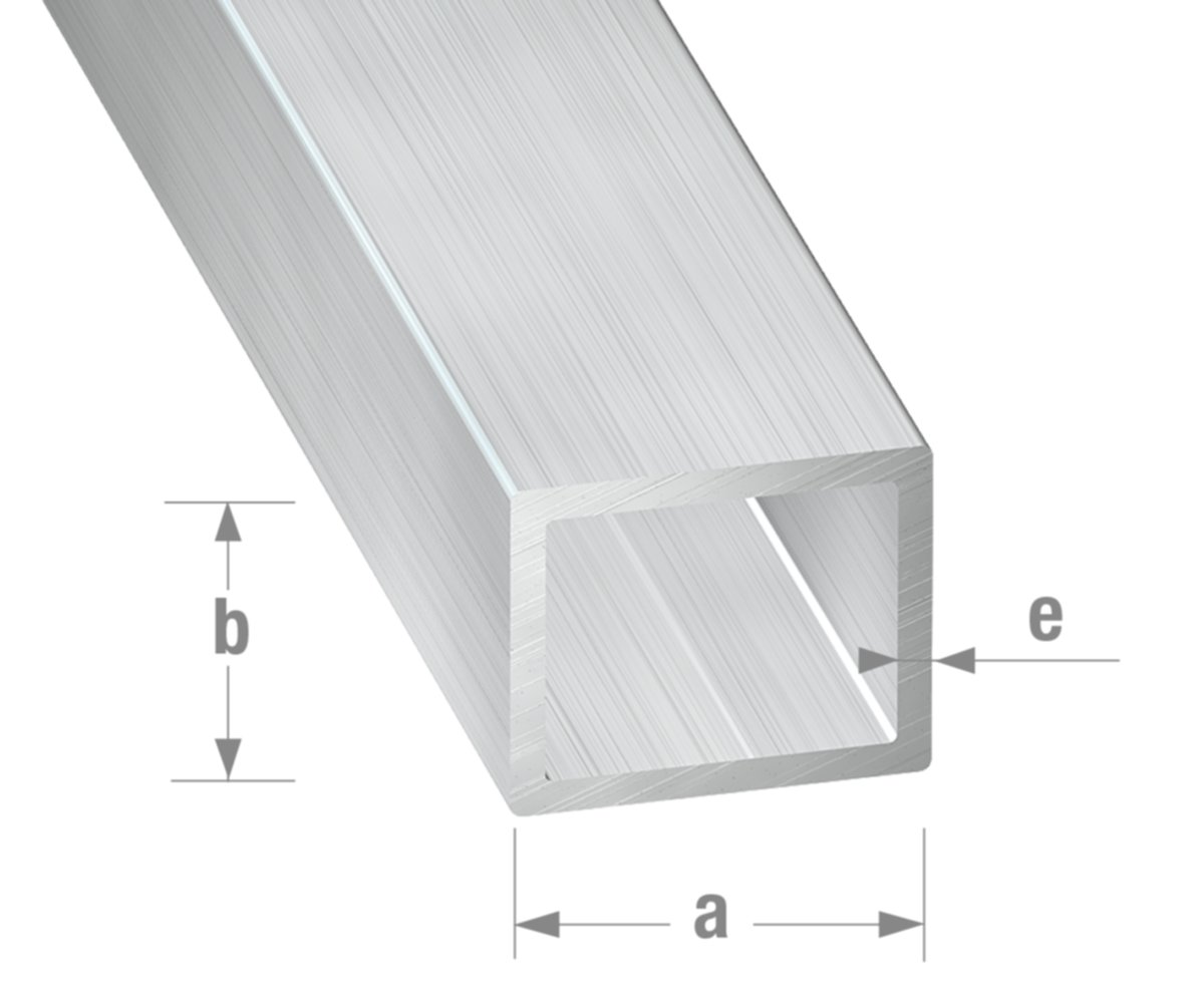 Tube rectangle alu brut 12 x 10 x 1 mm 1m - CQFD