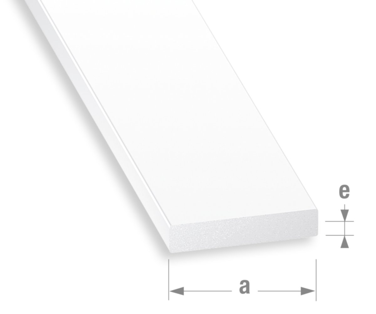 Profilé plat PVC blanc 40 x 5 mm 3m - CQFD