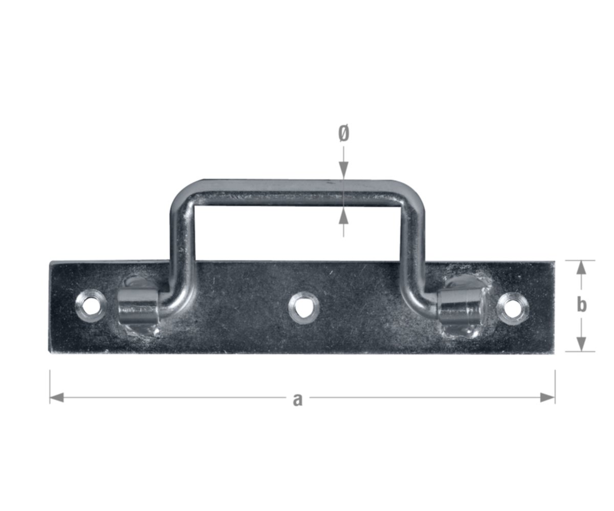 Poignée sur platine 140mm acier zingué - CQFD