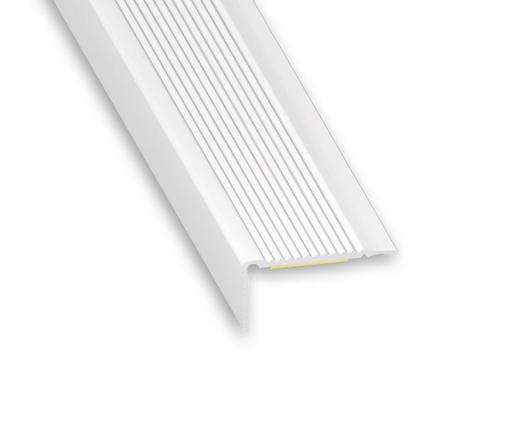 Nez de marche adhésif alu blanc 45x23mm 1m