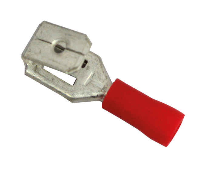 Cosses isolées clips mâle/femelle 6,3 mm rouge - TIBELEC