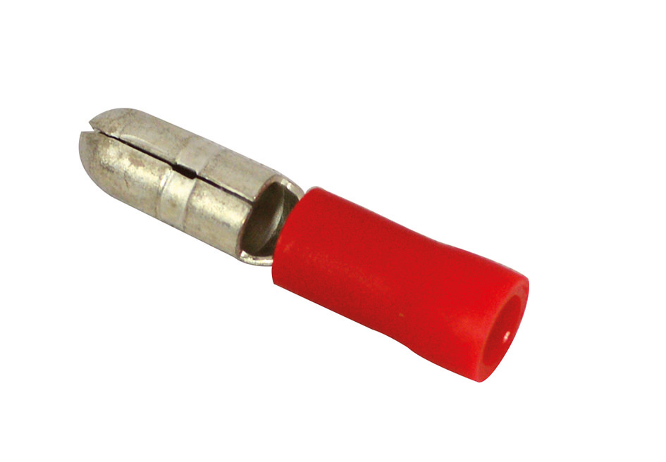 Cosses isolées cylindrique mâle Ø5,3 mm rouge - TIBELEC