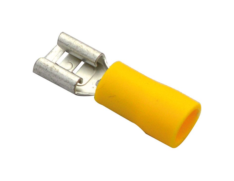 Cosses isolées clips femelle 6,3 mm jaune - TIBELEC