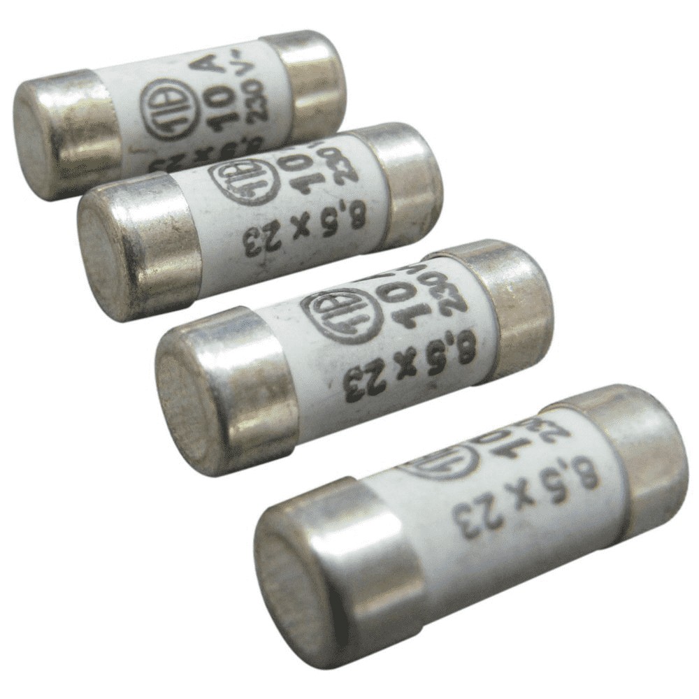 4 fusibles cylindre 8,5x23mm 10a. - TIBELEC