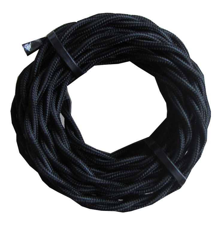 fil tissu torsade noir - TIBELEC