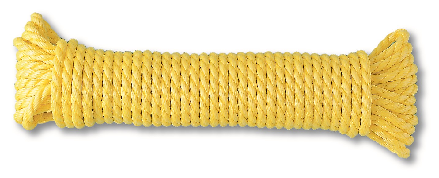 Corde polypropylène torsadée jaune 1 T ø 8 mm L.7.5 m - CHAPUIS