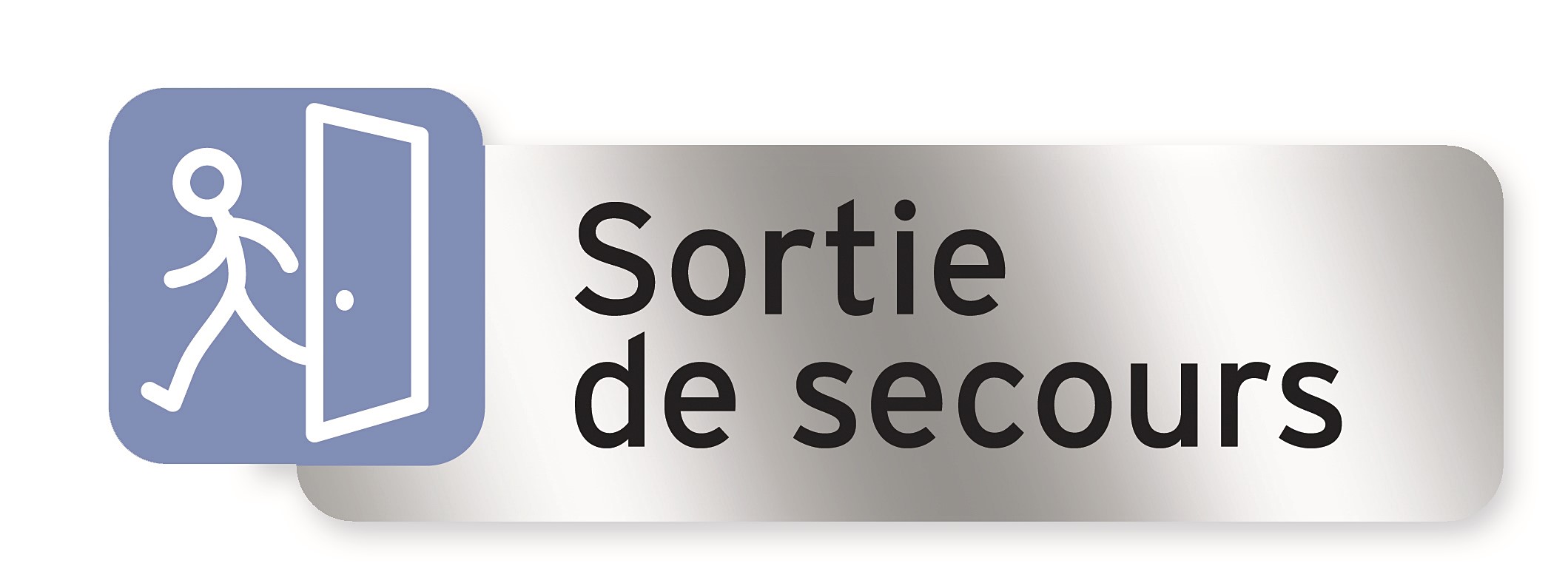 Plaque Sortie secours Polycar adhésif 160x50mm 