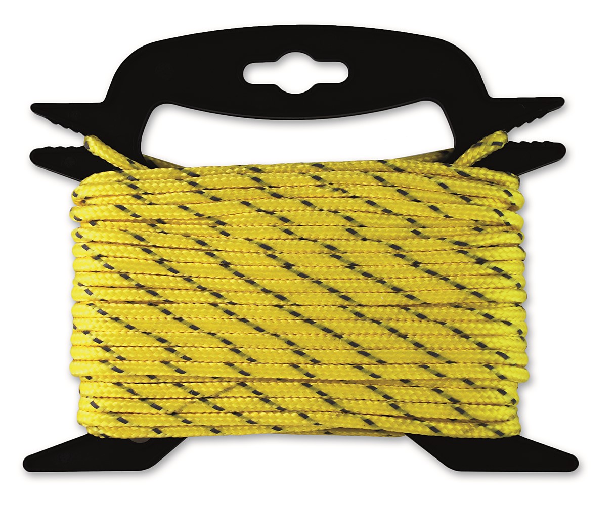 Corde polypropylène réfléchissante 4,8 mm - Longueur 15 m - Jaune