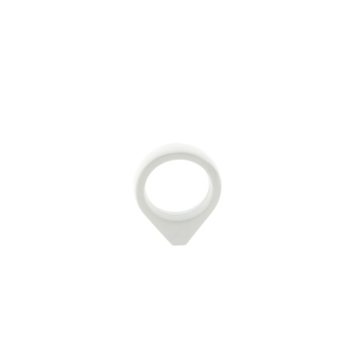 Bouton de meuble ellipse zamak blanc 36x30x9mm