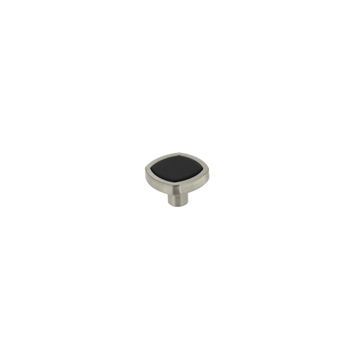 Bouton de meuble Quatro zamak nickel mat acrylic noir brilla