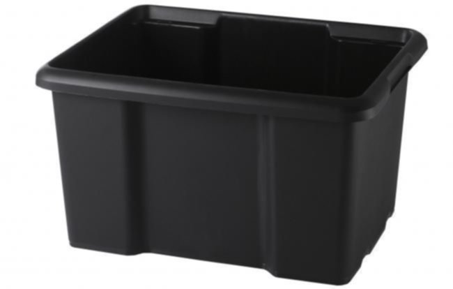 Bac de rangement en plastique 45 L noir - SUNDIS