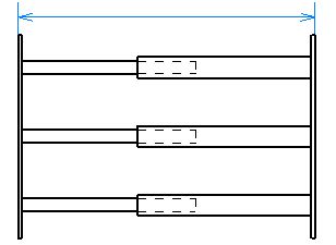 Barreau télescopique 99 à 188 cm pour hauteur de fenêtre 39 à 52 cm