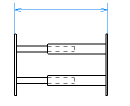 2 barreaux télescopiques 55 à 103 cm