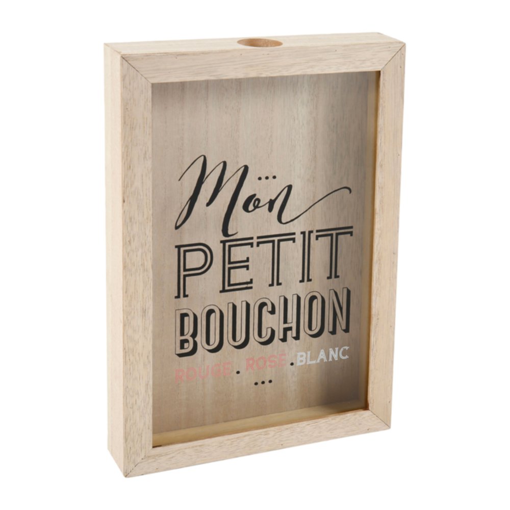 Décoration range bouchon de liège 20 x 30 cm bois - OSTARIA