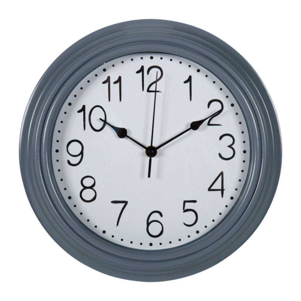 Horloge plastique Ø30 cm gris - OSTARIA 