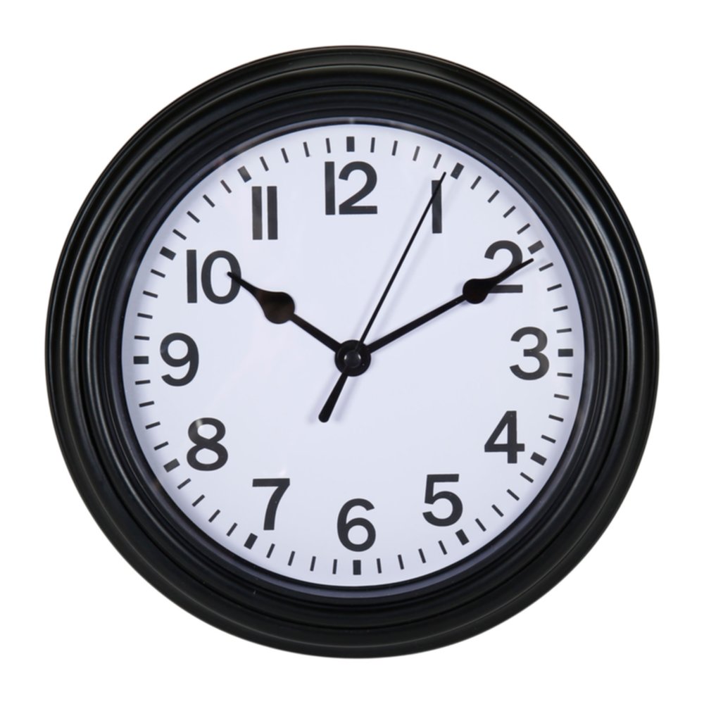 Horloge plastique Cadran Ø22 cm noir - OSTARIA