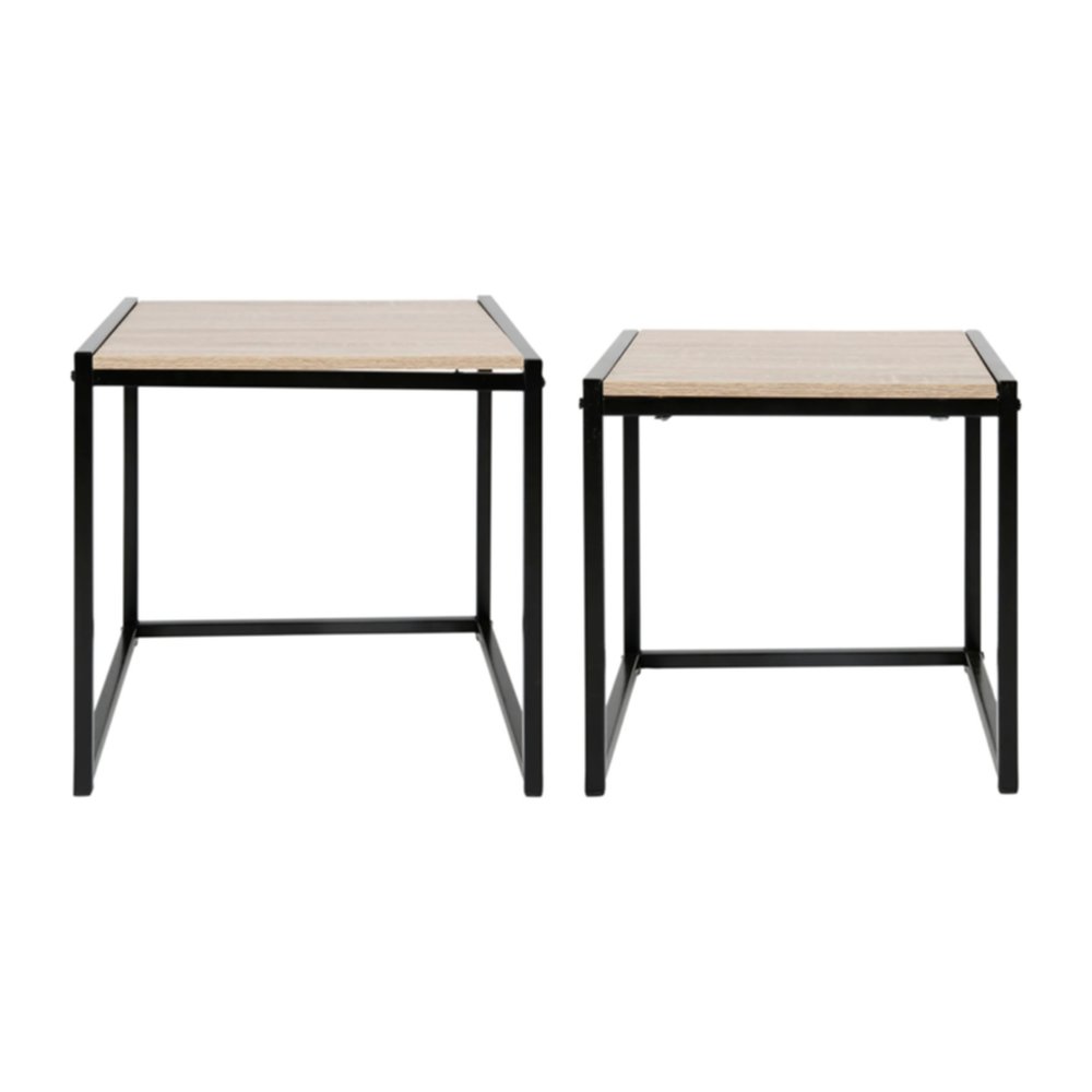 Table Dappoint Carrée Métal/Bois X2 + Gm 40x40x40cm