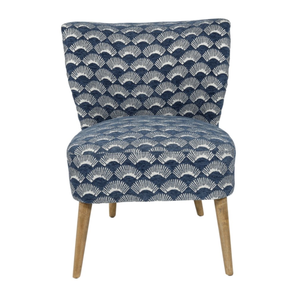 Fauteuil Jacquard Nazca Coquillage Bleu 81x62x63cm