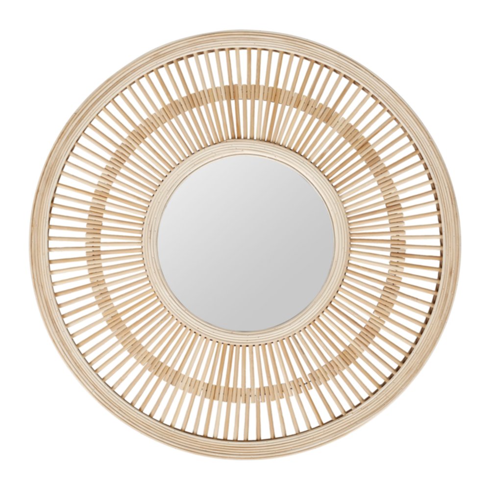 Miroir rond bois Origines Ø50 cm naturel - OSTARIA