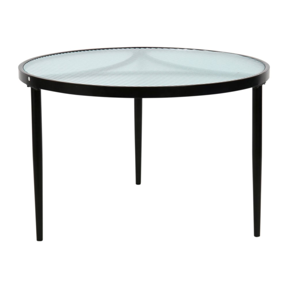 Table basse Berlin Ø65 x H42 cm verre/métal noir - OSTARIA