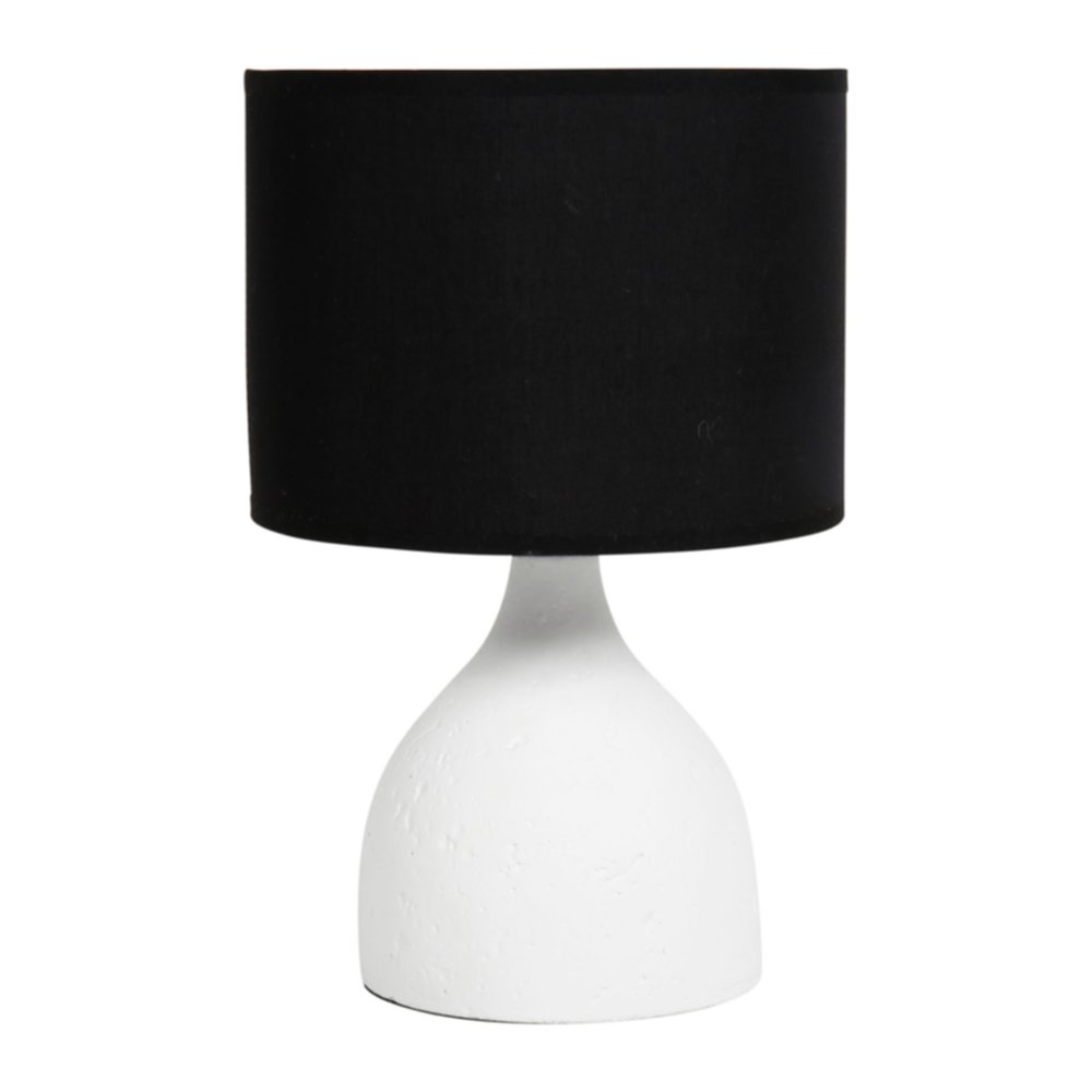 Lampe céramique Ciment Portland Blanche/Noire 31,5x20x20cm 220V 40W