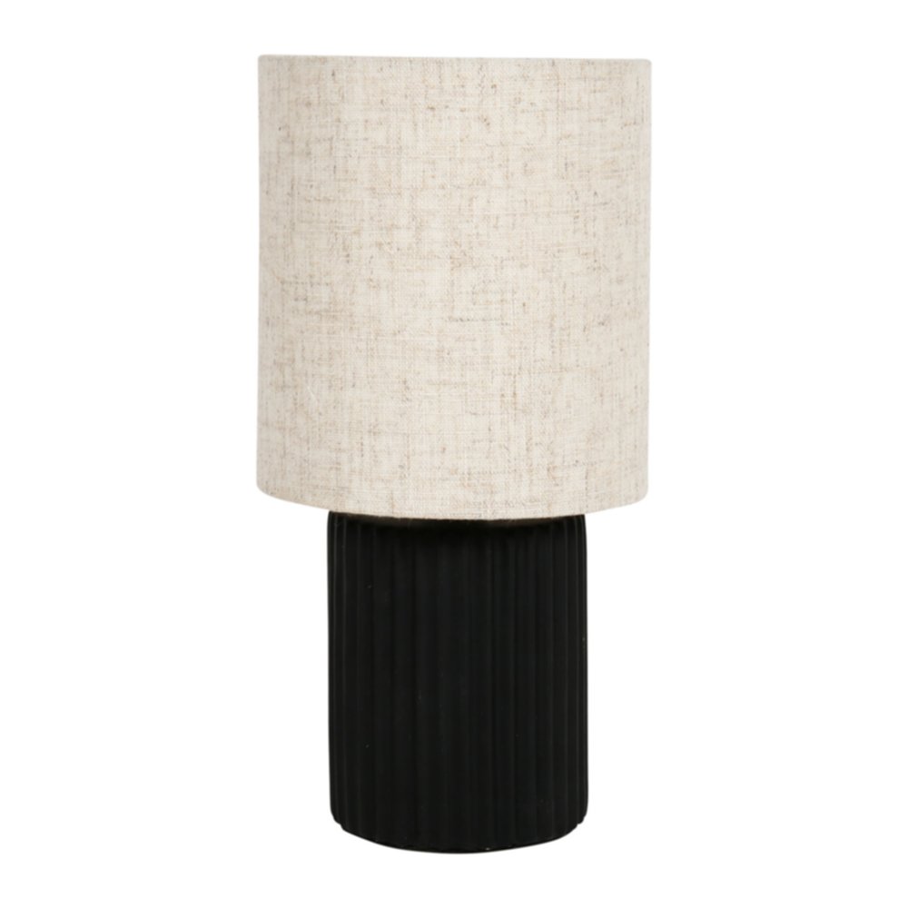 Lampe céramique Cylindrique Céramique Eva Noire/Beige 27x13,5x13,5cm 220V 40W