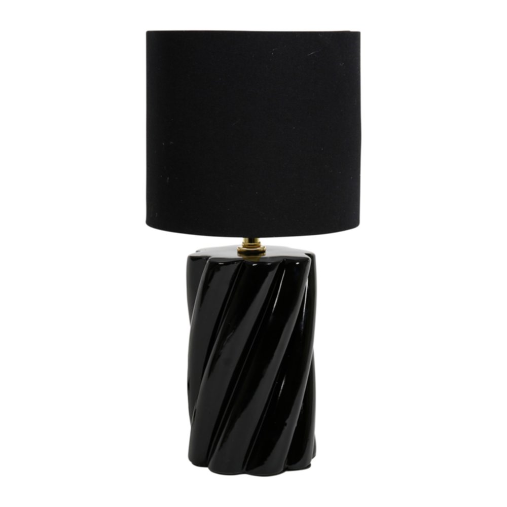 Lampe céramique Torsadée Twist Noire 44x21x21cm 220V 60W