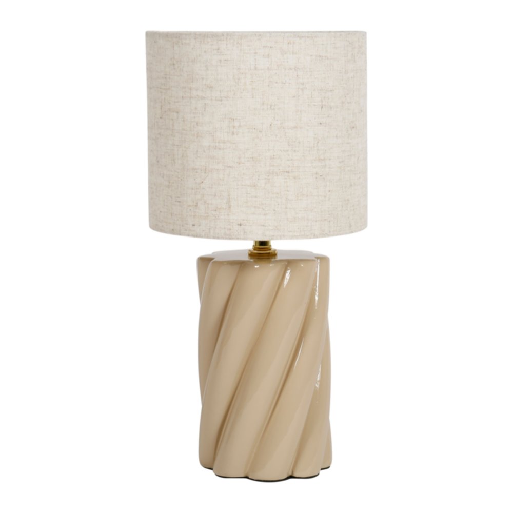 Lampe céramique Torsadée Twist Beige 44x21x21cm 220V 60W