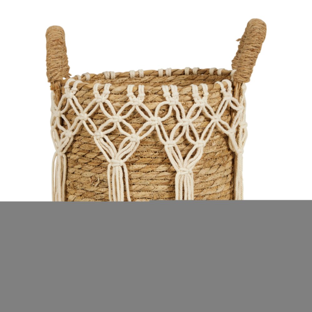 Panier naturel avec macramé D25 x H35 cm - OSTARIA