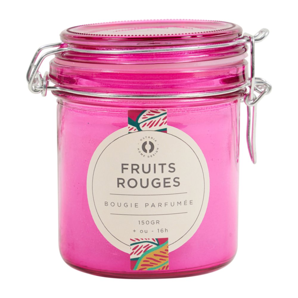 Bougie en pot parfumée Fruits rouges M D8 x H10 cm - OSTARIA