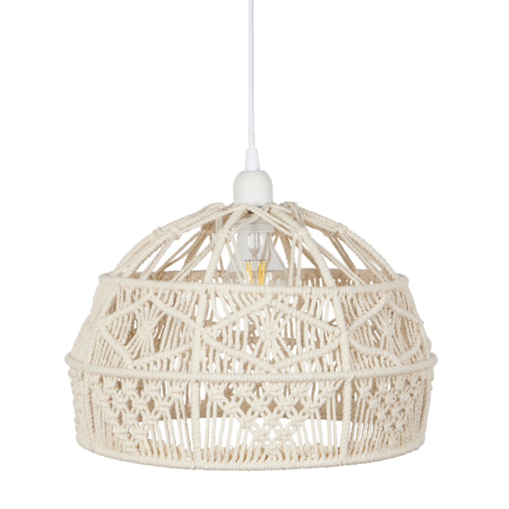 Suspension Macrame Coton Ecru Ø33cm 