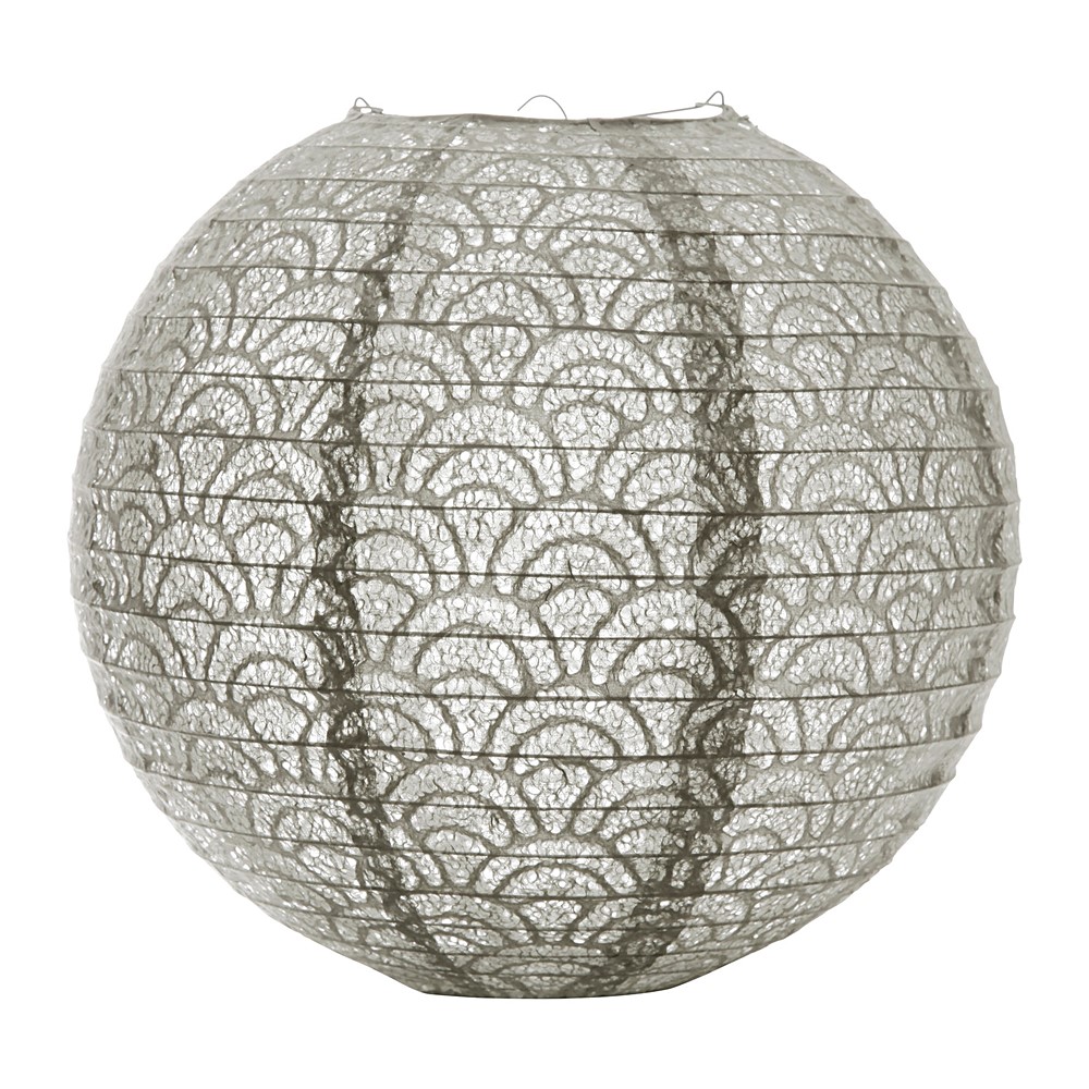 Boule Japonaise Décor Dentelle Taupe 35cm - OSTARIA