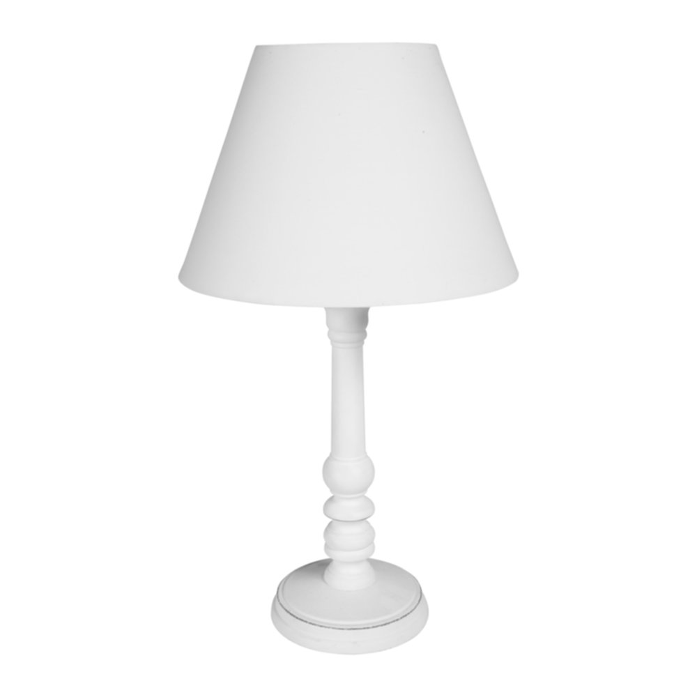 Lampe Bois Blanche 35x20x20cm 220V 40W