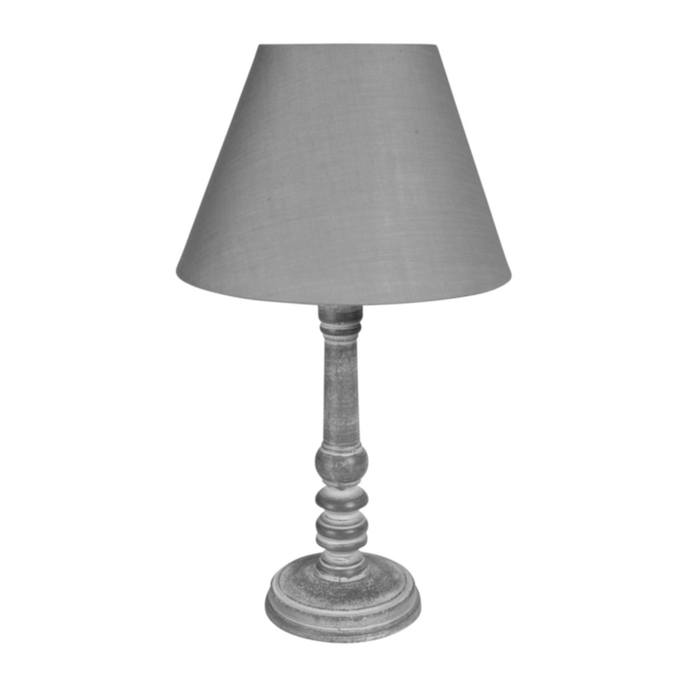 Lampe Bois Grise 35x20x20cm 220V 40W