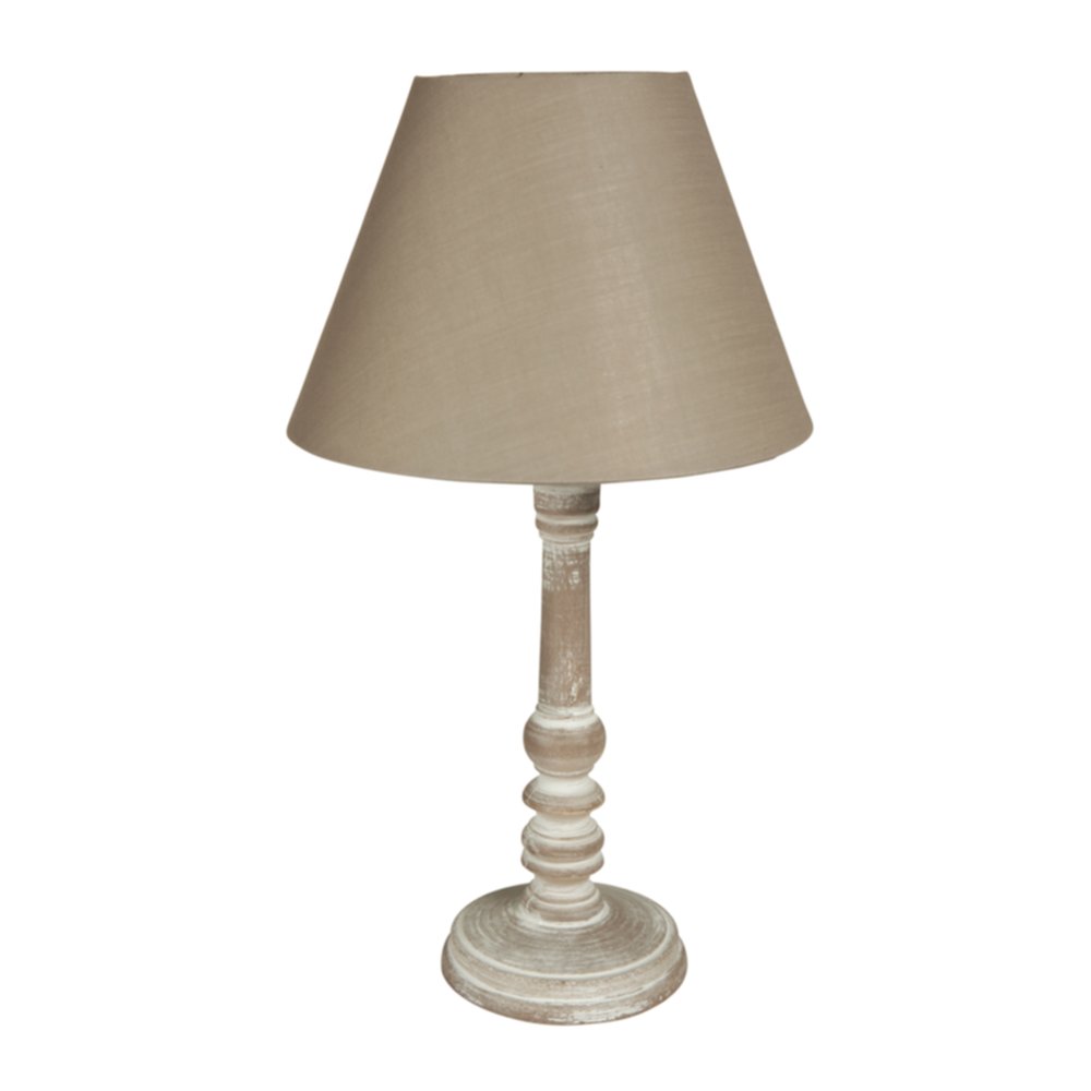 Lampe Bois Taupe 35x20x20cm 220V 40W