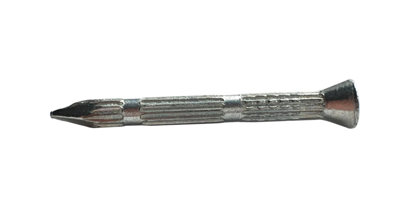 Pointe 80g striée béton tête fraisée zingue 3,5x40