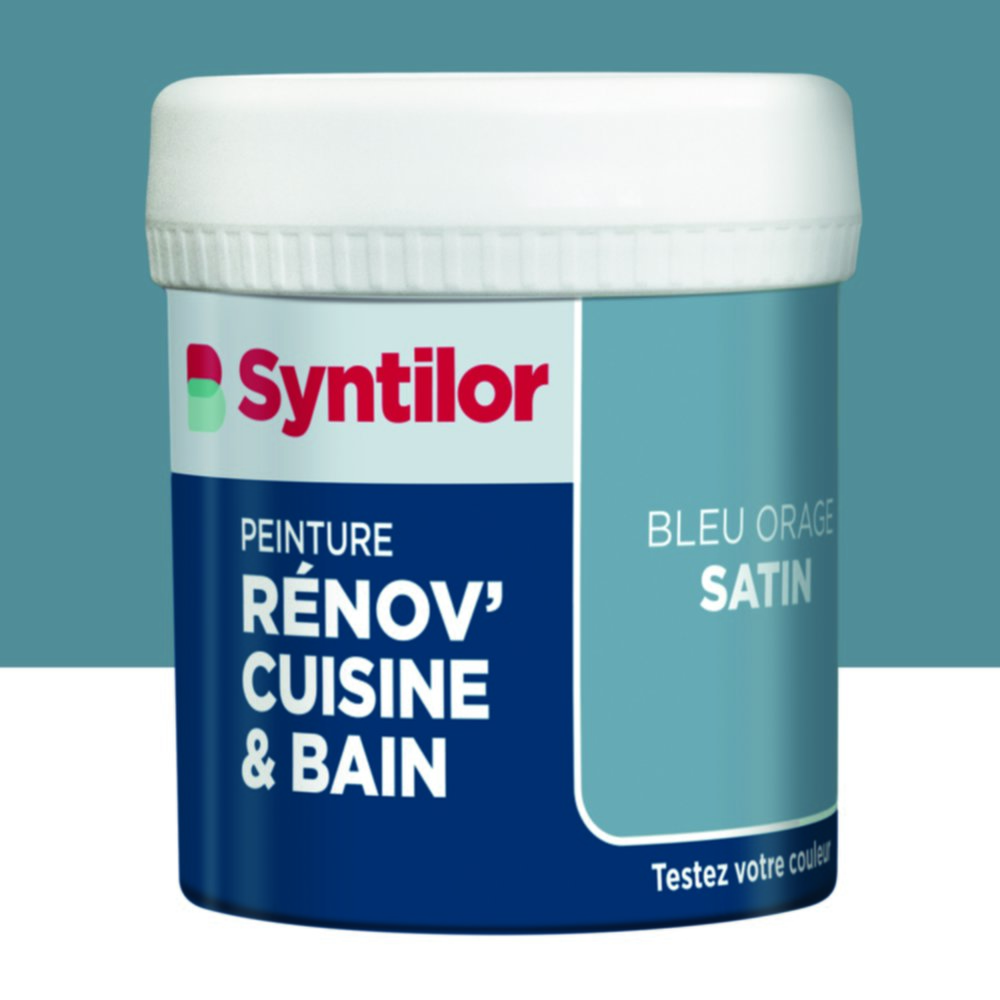 Peinture Rénov' Cuisine & Bain Biosourcee Bleu Orage satiné 0,075L - SYNTILOR