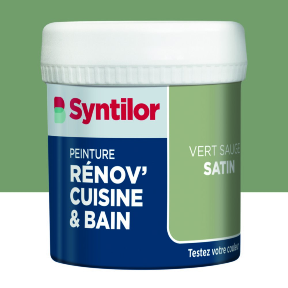 Peinture Rénov' Cuisine & Bain Biosourcee Vert Sauge satiné 0,075L - SYNTILOR