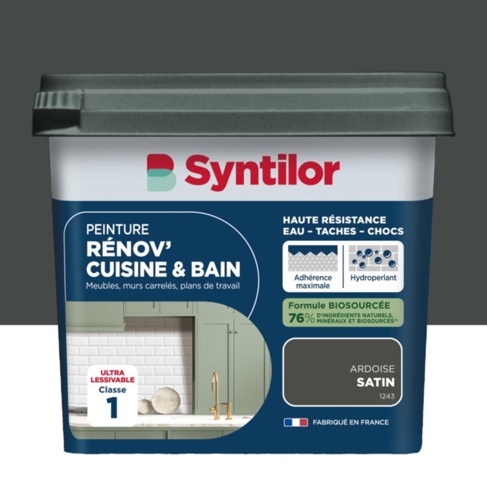 Peinture Rénov' Cuisine & Bain Biosourcee Ardoise satiné 0,75L - SYNTILOR