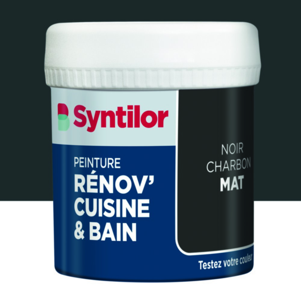 Peinture Rénov' Cuisine & Bain Biosourcee Noir Charbon mat 0,075L - SYNTILOR