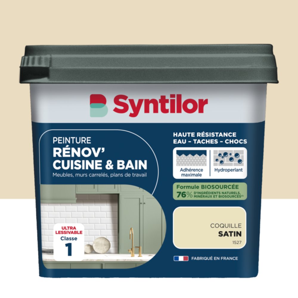 Peinture Rénov' Cuisine & Bain Biosourcee Coquille satiné 0,75L - SYNTILOR